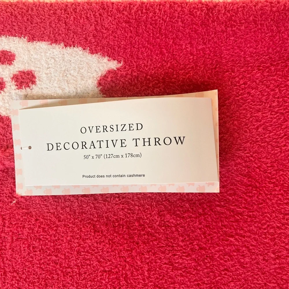 Cupcakes and Cashmere Halloween Pink Ghost Blanket Throw
